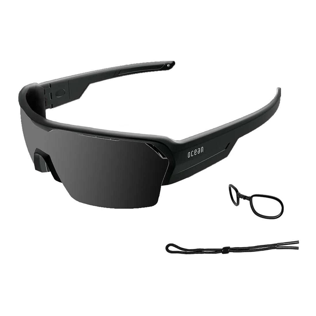 Gafas de Sol Deportivas Ocean Race Shinny Black / Smoke
