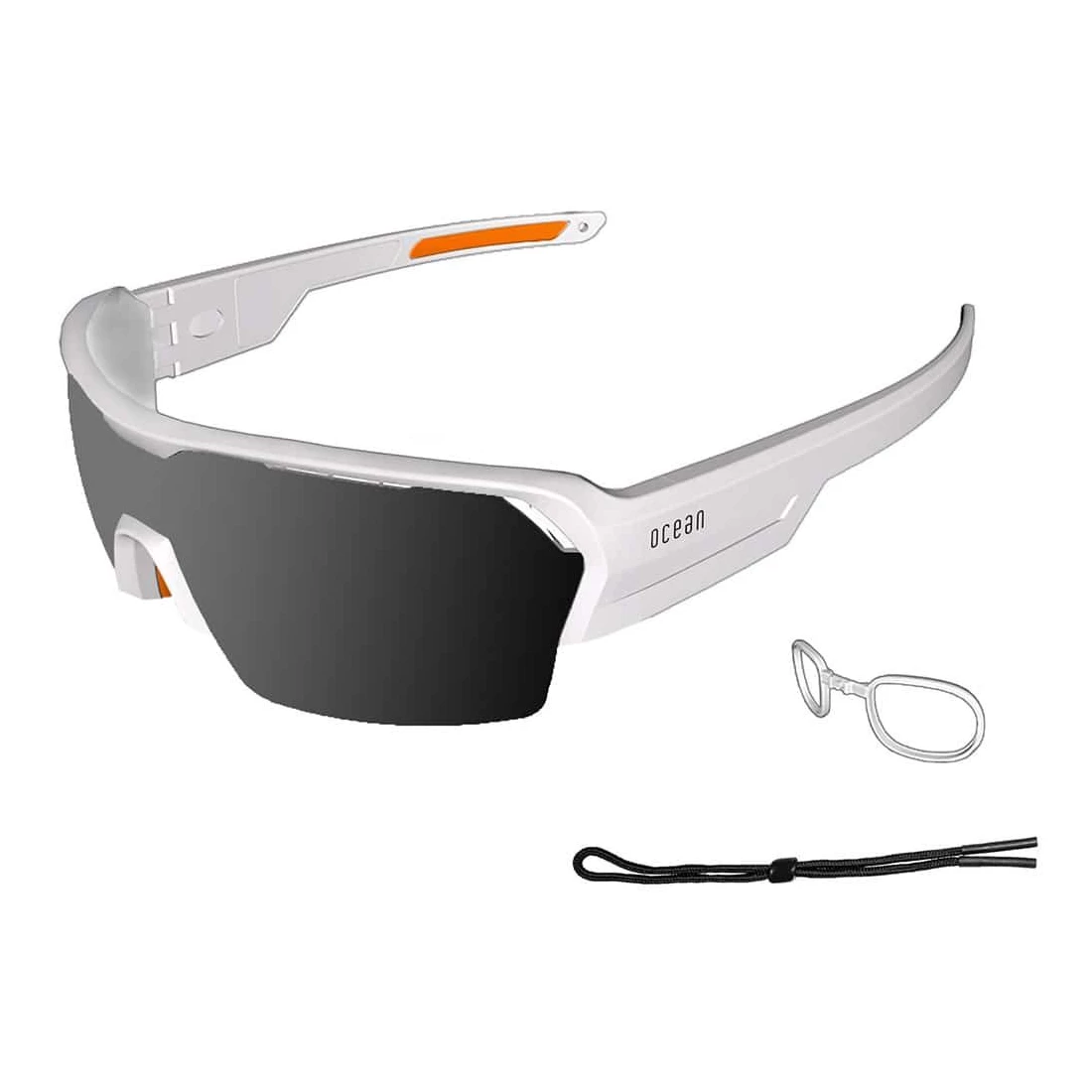 Gafas de Sol Deportivas Ocean Race Matte White / Smoke