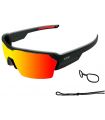 Sunglasses Sport Ocean Race Shinny Black / Red Revo