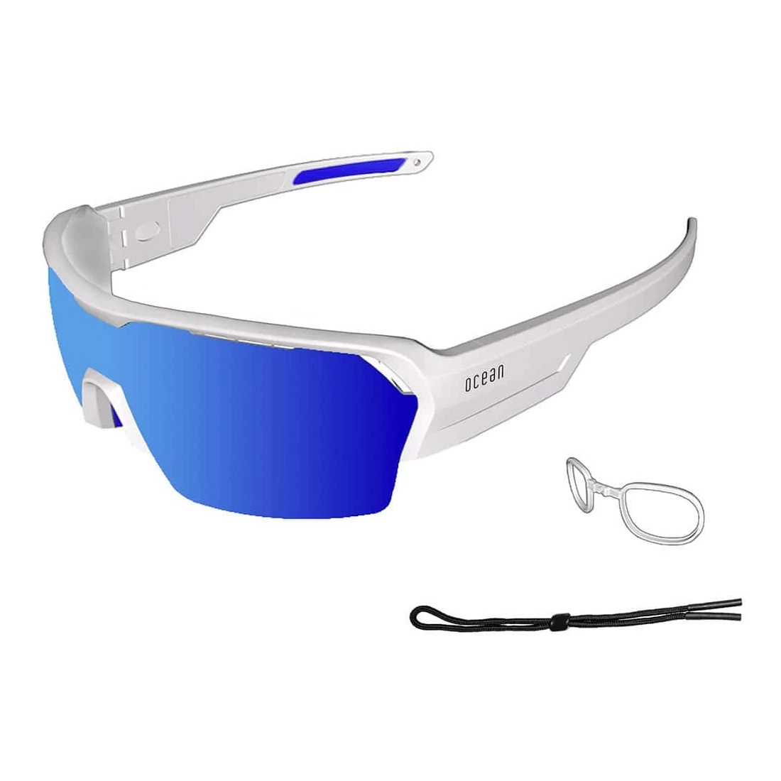 Gafas de Sol Deportivas Ocean Race Matte White / Revo Blue