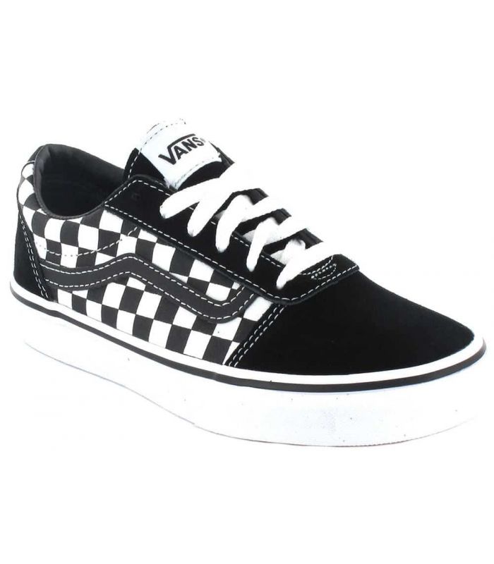 vans blanco con negro cuadros