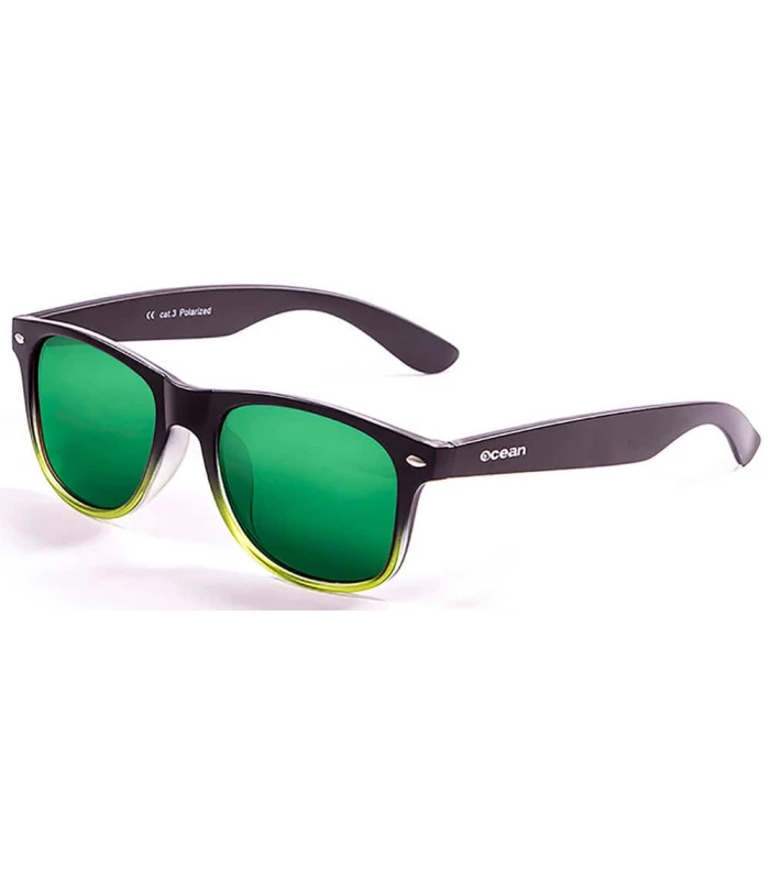 Gafas de Sol Casual Ocean Beach Wayfarer Black Green