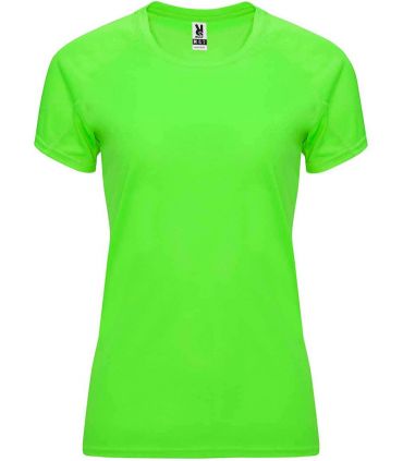 Camisetas técnicas running Roly Camiseta Bahrain W Verde Fluor