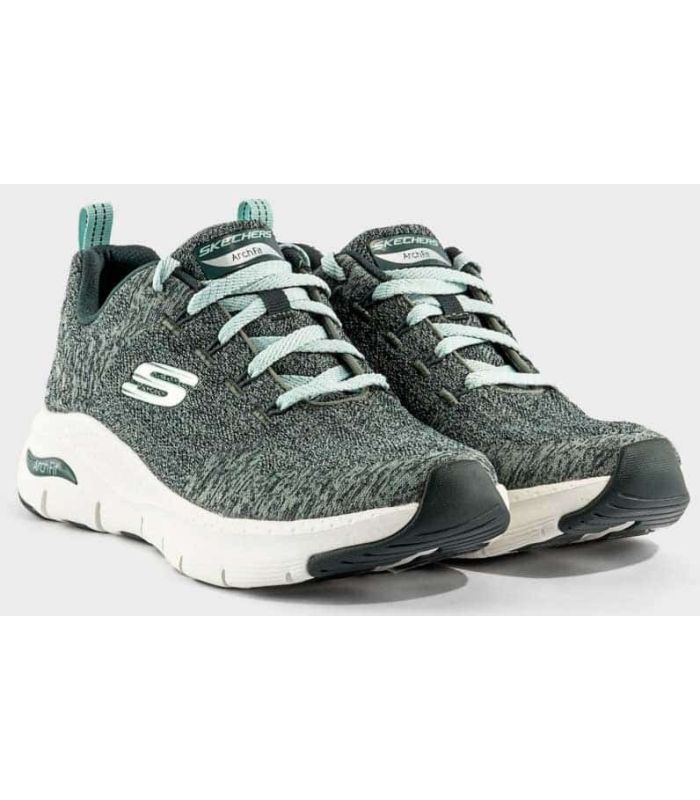 Calzado Casual Mujer - Skechers Arch Fit Comfy Wave gris Lifestyle