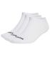 Pack 3 calcetines invisibles Adidas Piqui Thin Linear blancos de algodón reciclado con diseño bajo el tobillo.