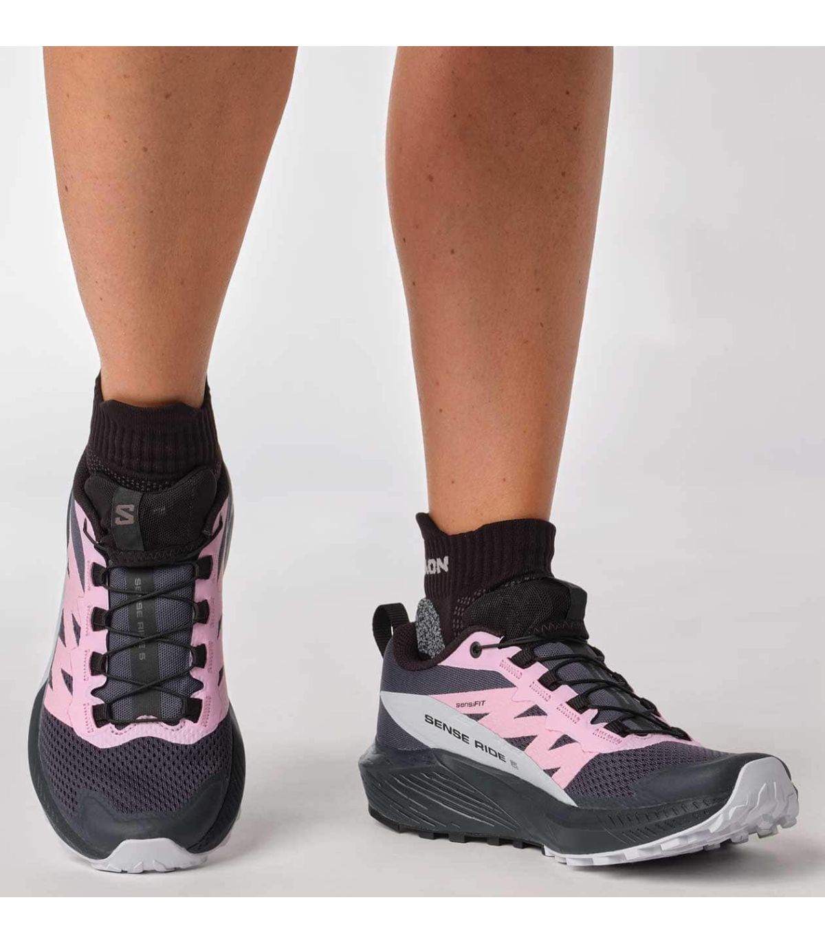 Zapatillas Trail Running Mujer Salomon Sense Ride 5 W Gris