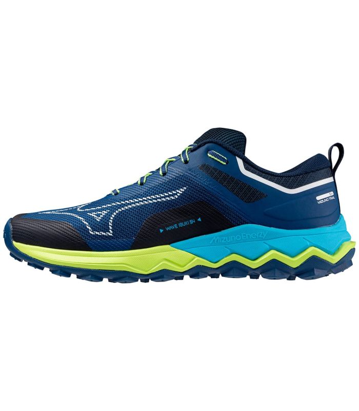Zapatillas Mizuno Wave Ibuki 4 azul de trail running para hombre, ligeras con suela Wgrip para senderos y grava.