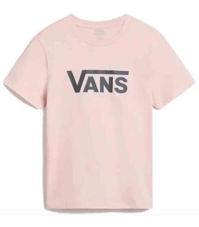 Camisetas Lifestyle Vans Camiseta Drop V Ss Crew Rosa Mujer