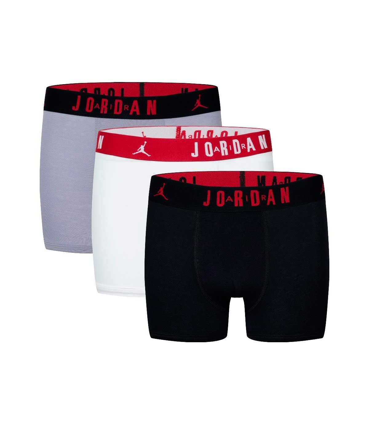 Pack de 3 calzoncillos bóxer Jordan Flight Cotton Core F66 de algodón elástico suave y transpirable.