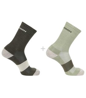 Calcetines Running Salomon Calcetines Evasion Crew 2 Pack Verde