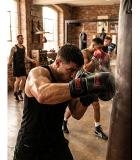 Guantes de Boxeo Guantes de Boxeo BoxeoArea 1806 Negro Cuero