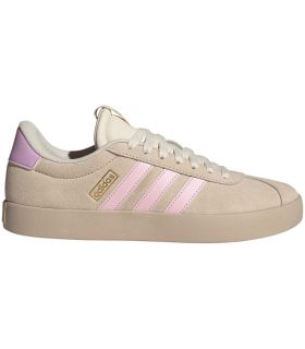 Adidas VL Court 3.0 Beige | Suela vulcanizada y franjas rosas