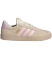 Adidas VL Court 3.0 Beige | Suela vulcanizada y franjas rosas