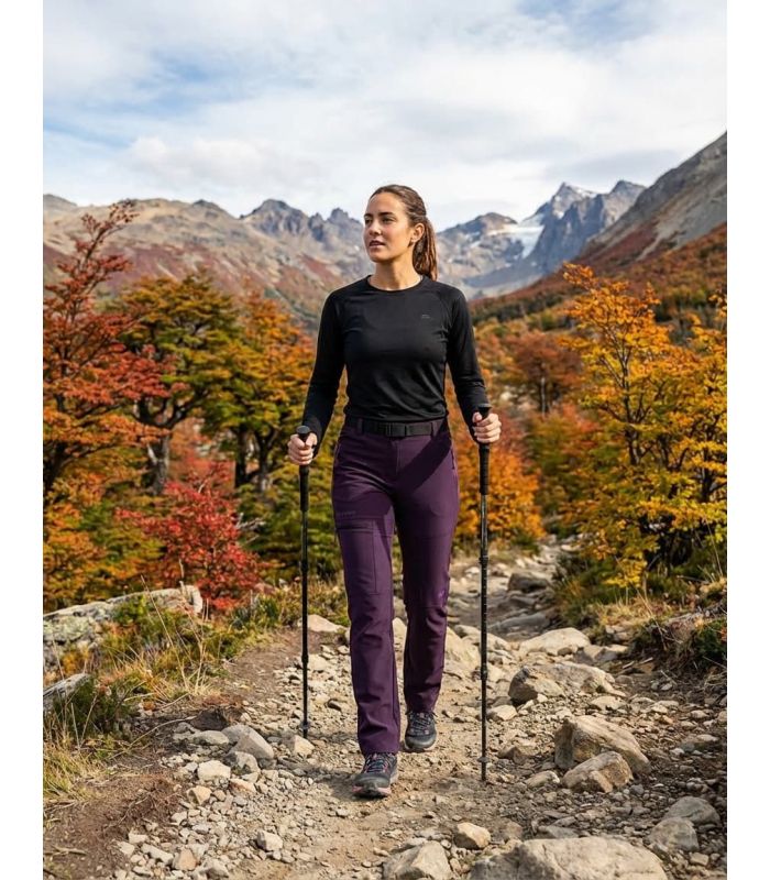 Pantalón Trekking Mujer Sphere Pro Leonor - Técnico y Bielástico | Bielástico 4 Direcciones Berenjena