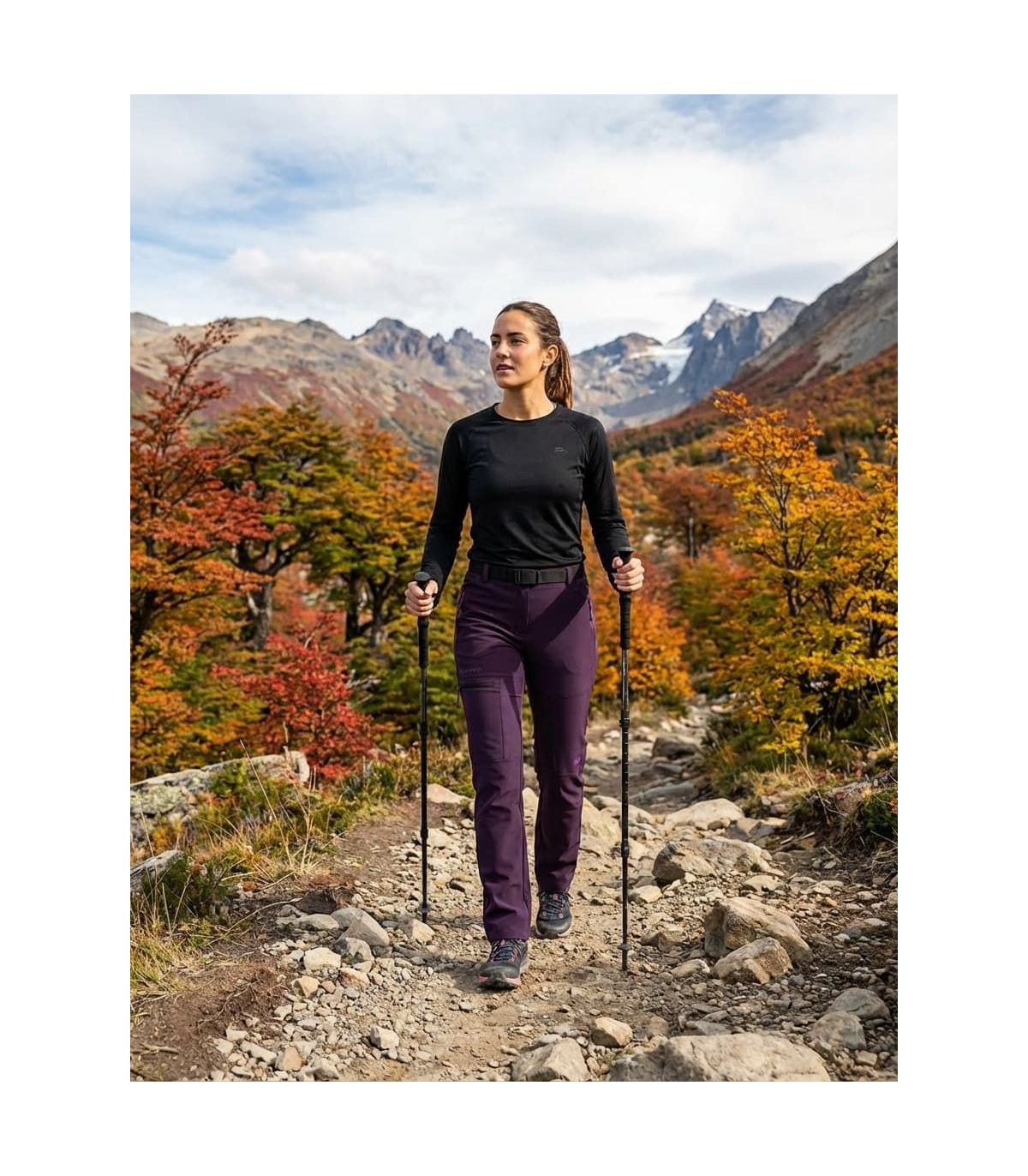 Pantalón Trekking Mujer Sphere Pro Leonor - Técnico y Bielástico | Bielástico 4 Direcciones Berenjena