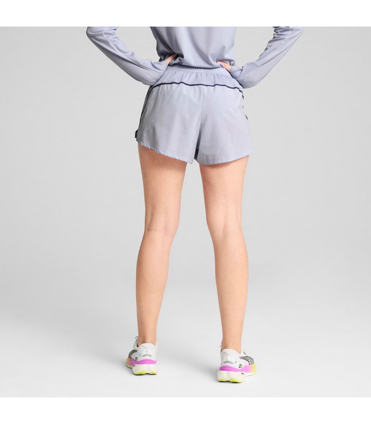 Puma Pantalón de Running W Run Velocity 3\" Sh Mujer Gris | líneas ergonómicas