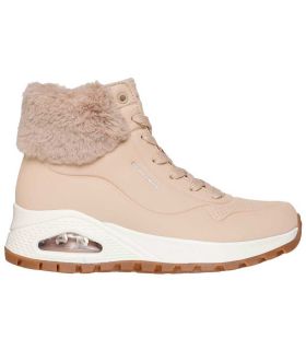 Skechers Uno Rugged Fall Shimer Beige | Duraleather Arena y Cuña de 4,5 cm