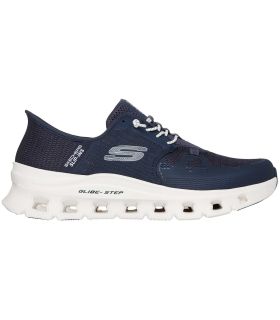 Zapatillas Skechers Slip-Ins Glide-Step Pro Navy, calzado sin manos con amortiguación geométrica y diseño transpirable.