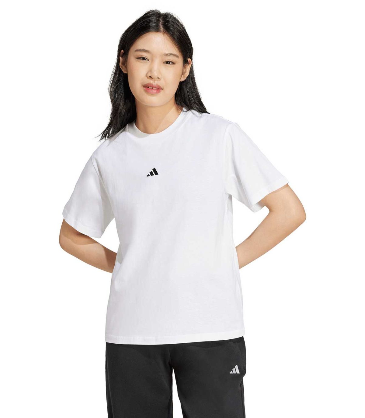 Adidas Camiseta Essentials Small Logo Blanco | Algodón puro