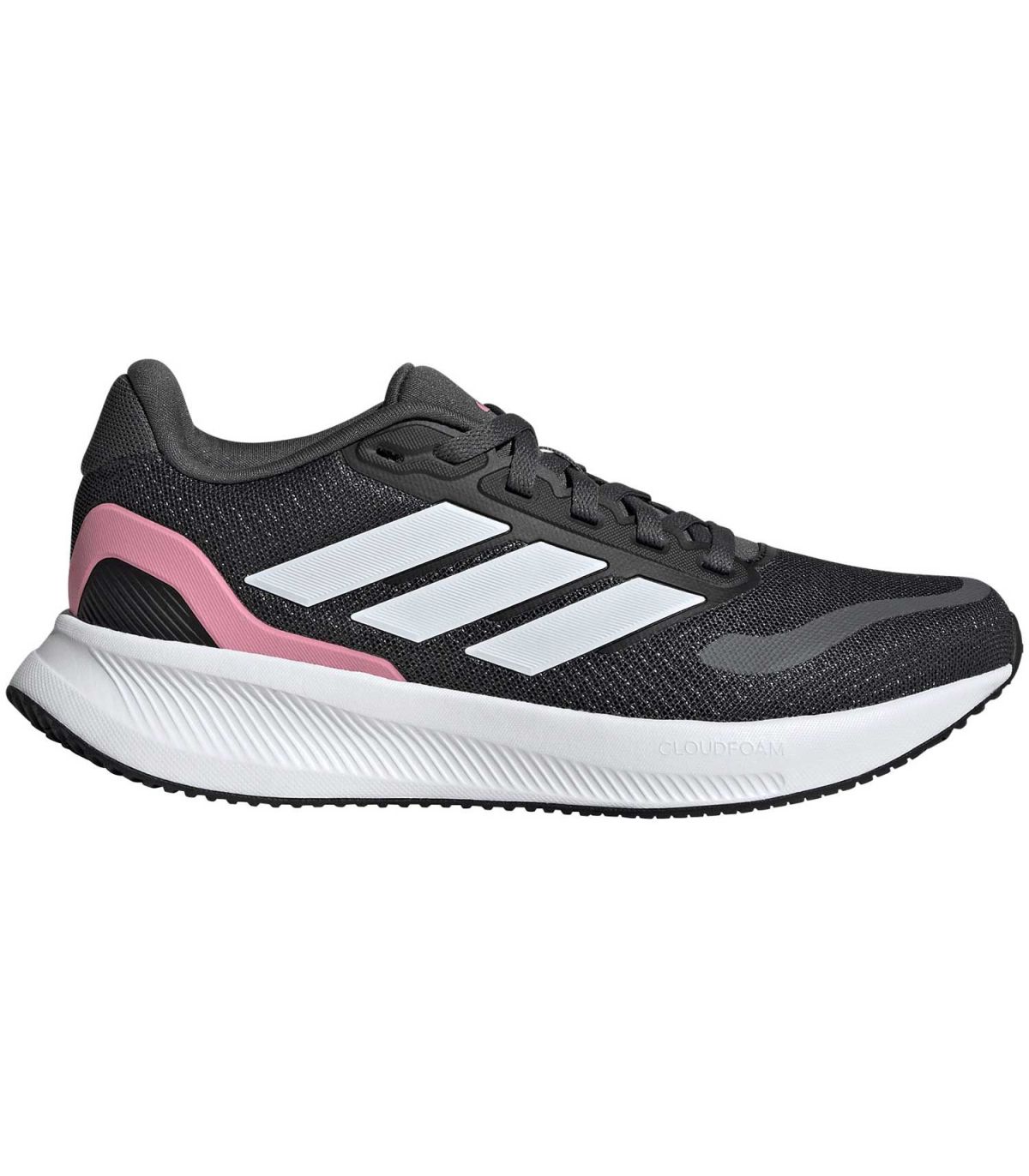 Zapatillas Adidas Runfalcon 5 68 Junior color gris con amortiguación neutra para niños y jóvenes atletas.