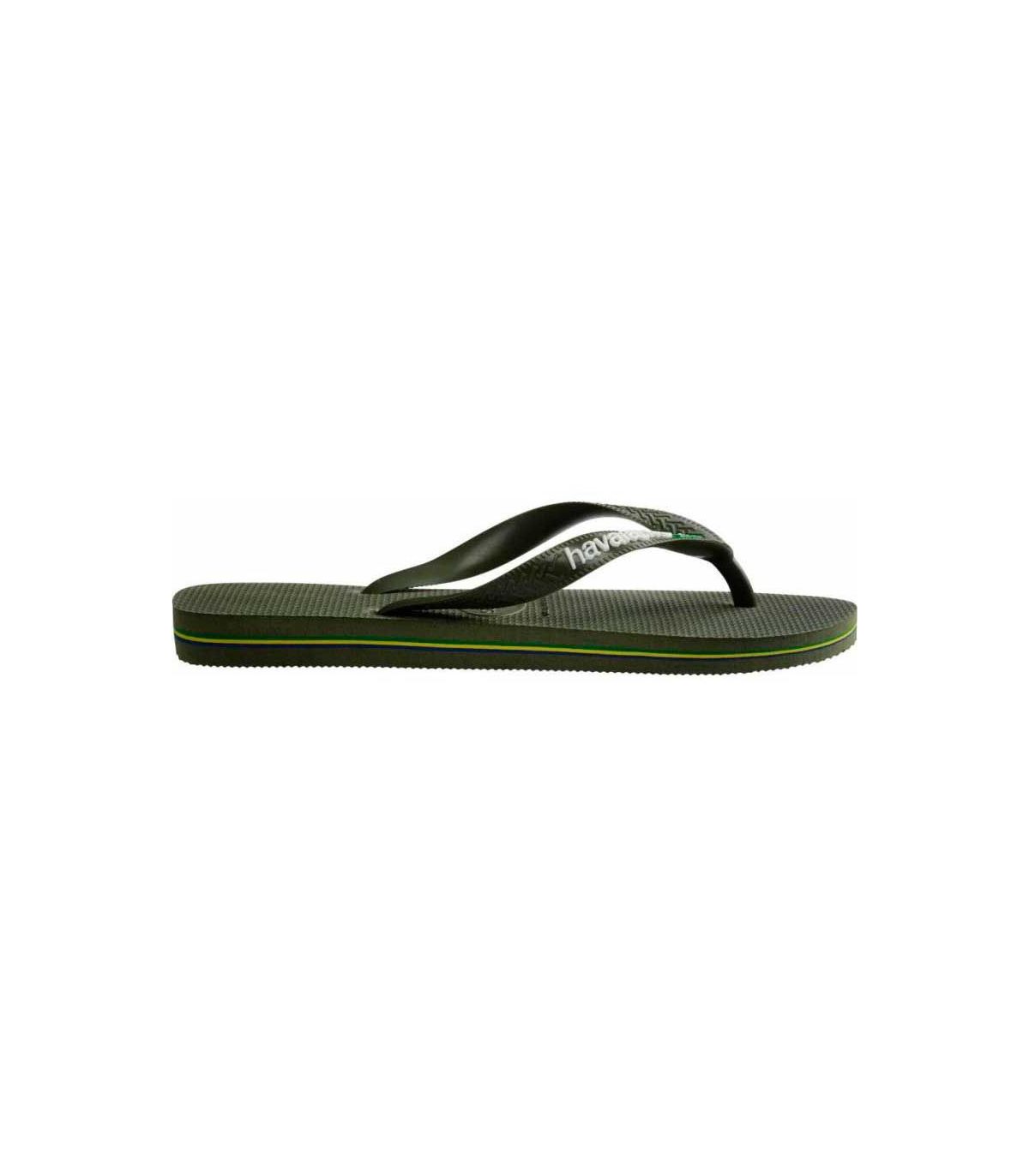 Havaianas Brasil Logo musgo | Chanclas icónicas verdes unisex