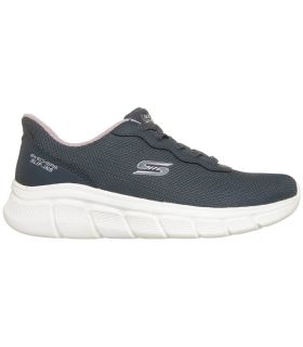 Skechers Slip-ins Bobs Flex Lucy azul marino, zapatillas sin manos con Memory Foam y malla transpirable para mujer.
