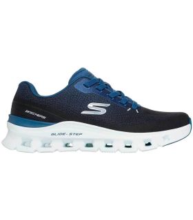 Zapatilla Skechers Glide-Step Pro Waverra azul para hombre con media suela geométrica y diseño transpirable.