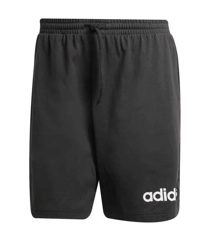 Pantalón corto Adidas Linear negro para hombre, diseño deportivo minimalista y versátil de corte clásico.