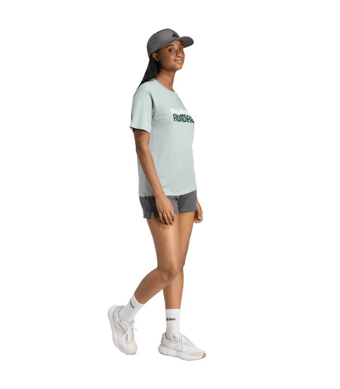 Adidas Camiseta Soft Side Mujer | Estampado floral margaritas y tejido menta