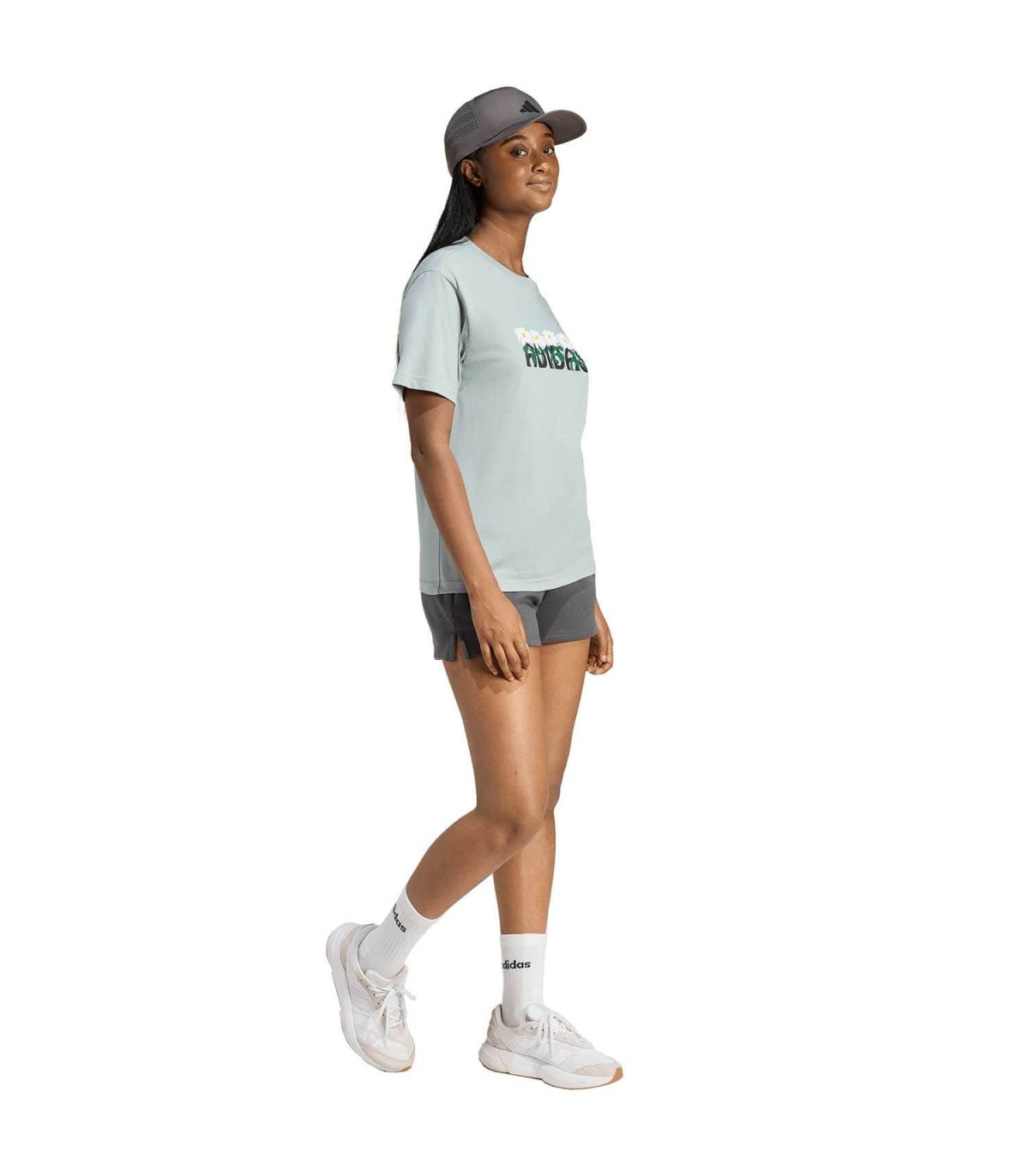 Adidas Camiseta Soft Side Mujer | Estampado floral margaritas y tejido menta