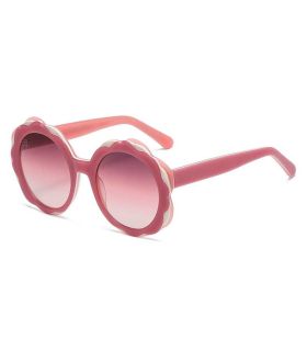 Gafas de sol polarizadas Ocean Deauville con montura rosa transparente y lentes moradas degradadas para mujer.