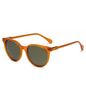 Gafas de sol polarizadas Ocean Classic 3 con montura transparente color miel y lentes verdes.