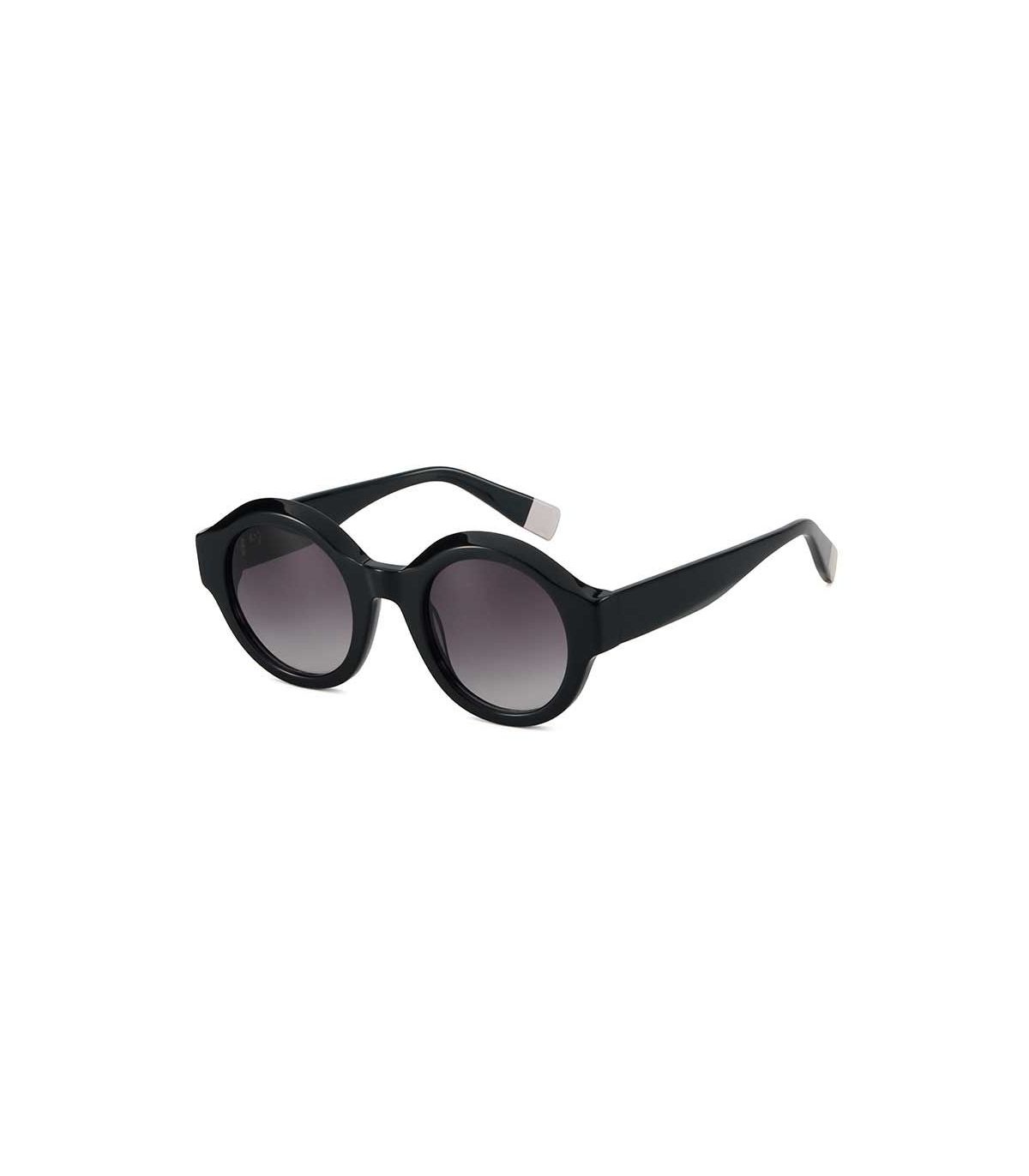 Gafas de sol polarizadas Ocean New Era 3 para mujer con montura negra y lentes grises.