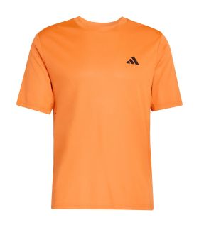 Camiseta técnica de running Adidas We Bas en color naranja vibrante.