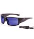 Gafas de sol deportivas Ocean Aruba Matte Black con montura negra mate y lentes polarizadas Revo Blue.