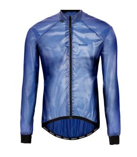 Chaqueta de ciclismo térmica y cortavientos Ecoon Clermont Ferrant en color azul.