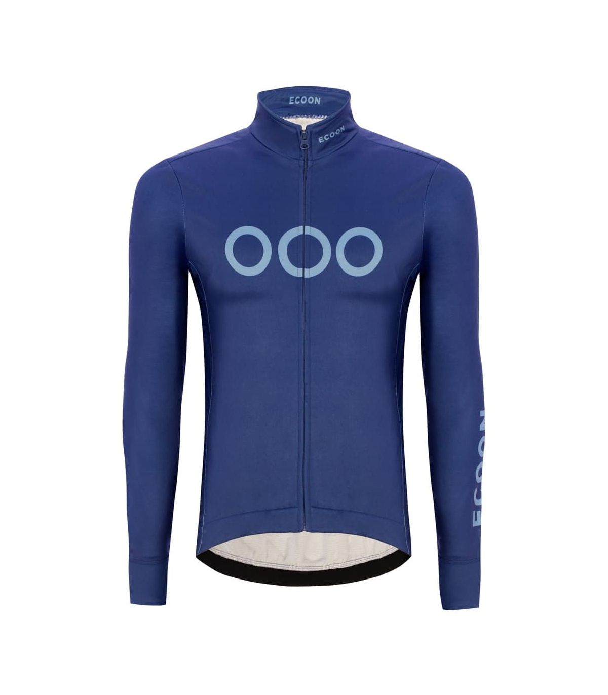 Chaqueta de ciclismo térmica Ecoon Mont Ventoux azul para hombre, cortavientos y de ajuste aerodinámico.