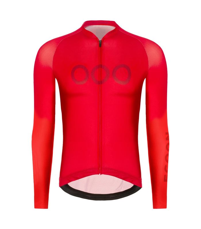 Camiseta técnica de ciclismo roja Ecoon Tourmalet Red para hombre con ajuste aerodinámico.