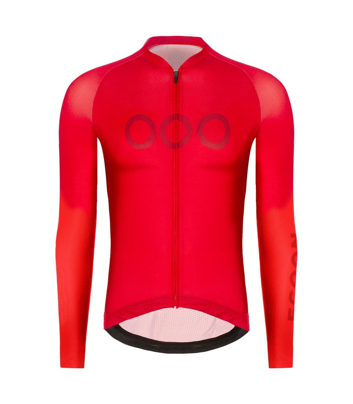 Camiseta técnica de ciclismo roja Ecoon Tourmalet Red para hombre con ajuste aerodinámico.