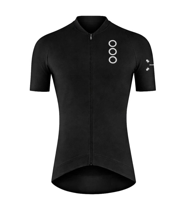 Camiseta de ciclismo manga corta Ecoon Pro Domancy Black de ajuste aerodinámico y transpirable.