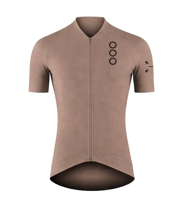 Camiseta de ciclismo manga corta Ecoon Pro Domancy color arena de alta transpirabilidad y ajuste aerodinámico.