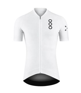 Camiseta técnica de ciclismo de manga corta Ecoon Pro Domancy en color blanco para alto rendimiento.