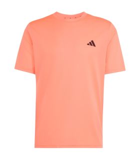 Camiseta técnica de running Adidas We Bas para hombre en color naranja flúor de alta visibilidad.