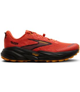 Zapatillas de running rojas para hombre Brooks Range con pisada neutra y amortiguación.