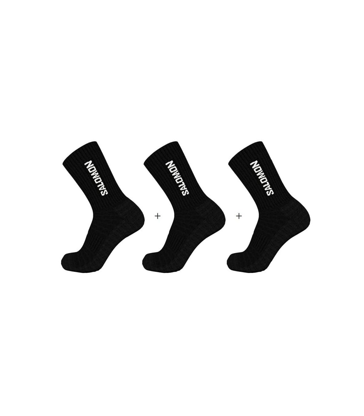 Salomon Calcetines Everyday Crew 3 Pack Negro | caña media