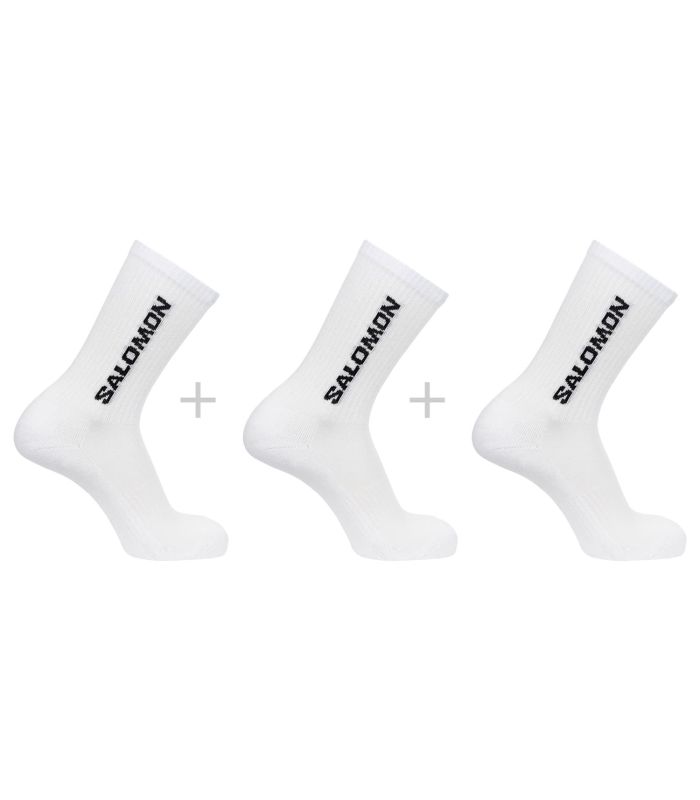 Pack de 3 pares de calcetines deportivos Salomon Everyday Crew blancos con ajuste elástico en el arco