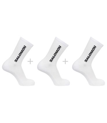 Pack de 3 pares de calcetines deportivos Salomon Everyday Crew blancos con ajuste elástico en el arco