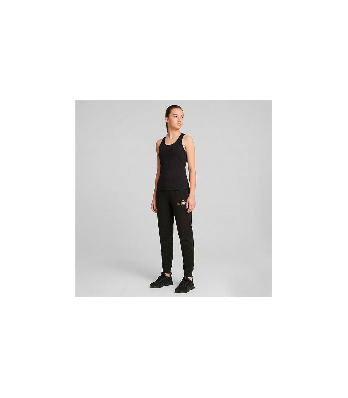 Puma Pantalón Ess+ Rhinestone Logo Black Niña | Con strass