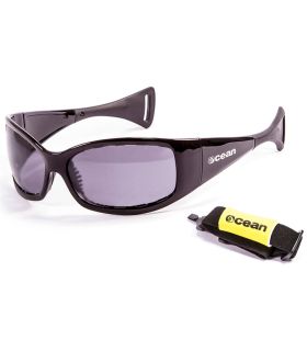 Gafas de sol Ocean Mentaway Shiny Black Smoke de policarbonato ligero con patillas antideslizantes.