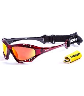 Gafas de sol Ocean Australia Shiny Red con lentes Revo, montura ligera de policarbonato y patillas antideslizantes.